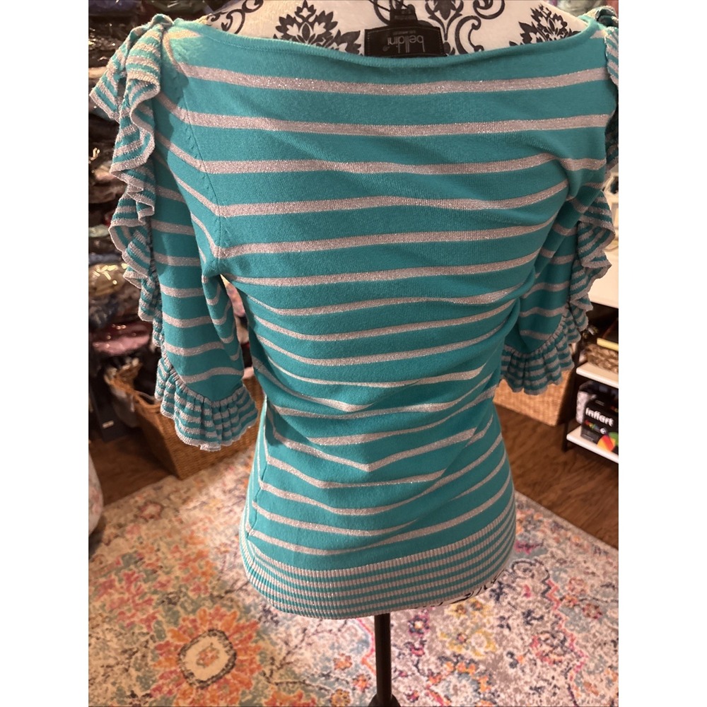 Belldini‎ Los Angeles Boutique NWT Teal And Silver  Sweater Sz Small. Mermaid. - Picture 9 of 12